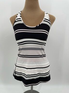 Lululemon Striped Racerback Tank Black White Athletic Top M?